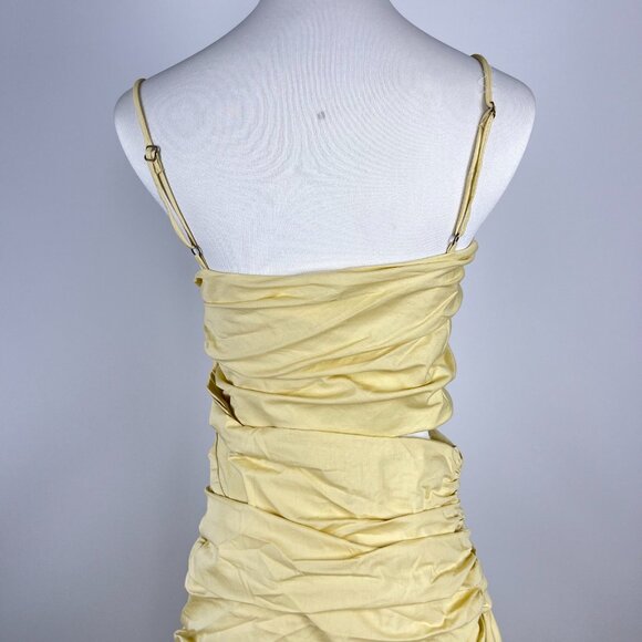 NWOT Farm Rio Cotton Asymmetric Irregular Pleated Midi Dress XS Hollowed Waist - Picture 6 of 12